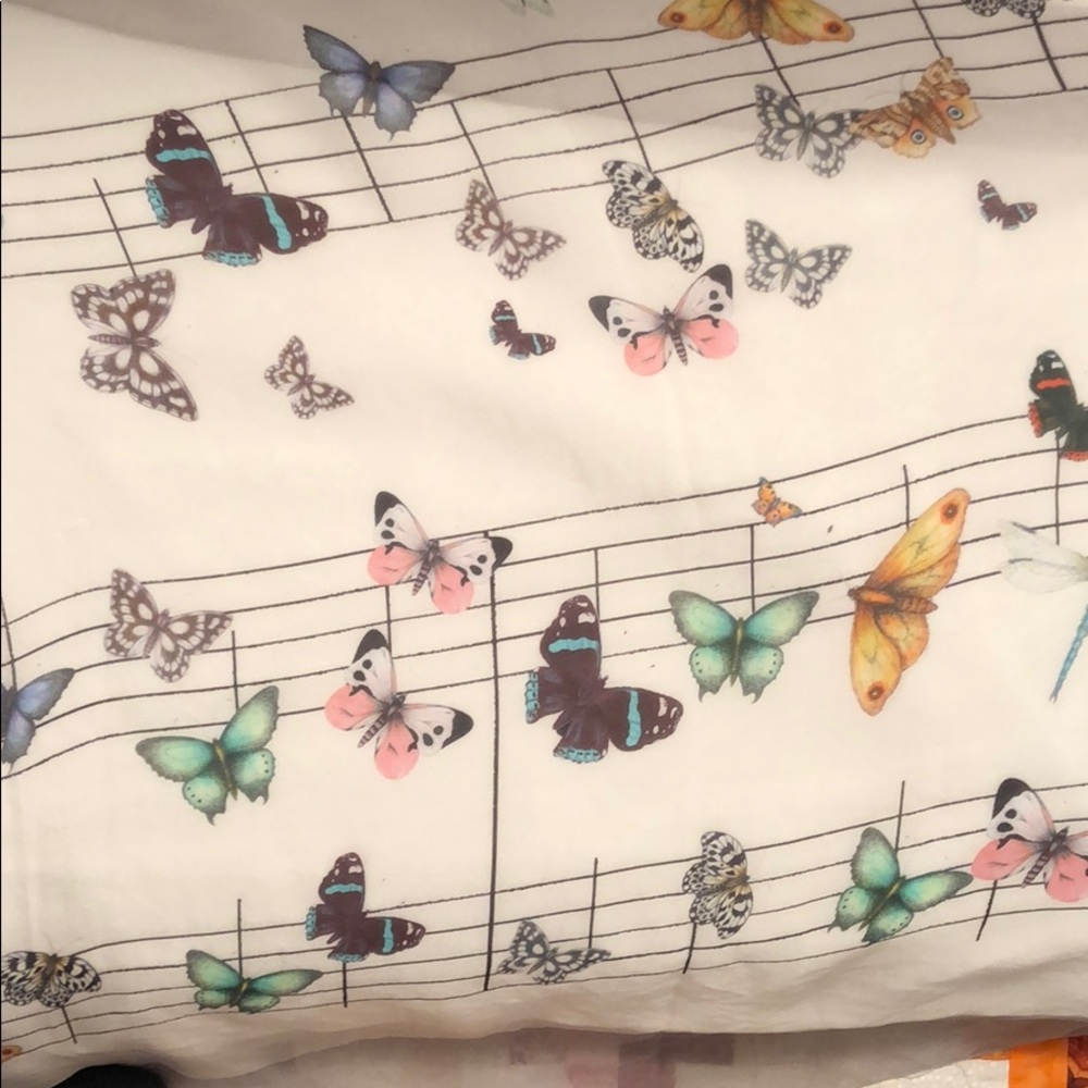 Silk Chiffon Oblong Scarf Butterflies Insects